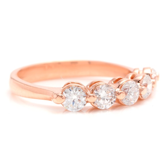 0.85Ct Natural Diamond 14K Solid Rose Gold Band Ring | eBay 0.85 Ct Natural Diamond 14KR Gold Ring